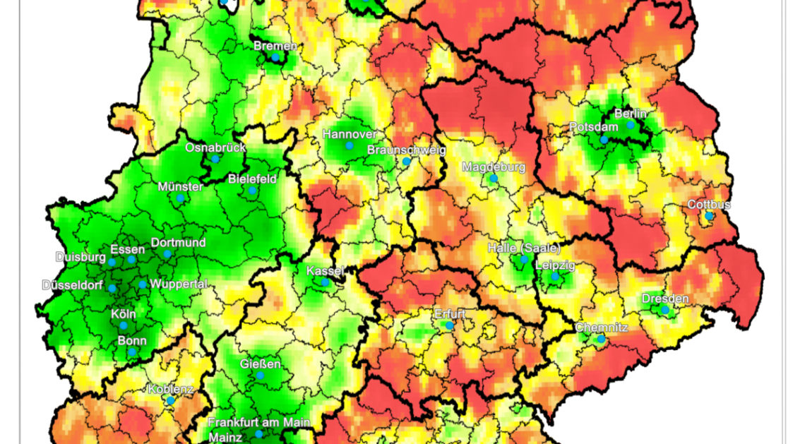 Heatmap Lagerhallen Logistikhallen Produktionshallen